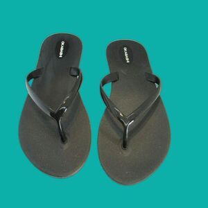 Okabashi  Sandals Sz 6 Flip Flop Slide Beach Shower Black  Thong  Rubber